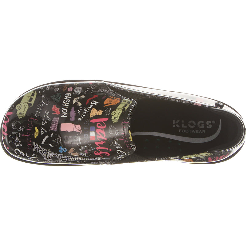 Klogs Moxy Paris Patent Women's Slip-On Work Clogs - birdseye