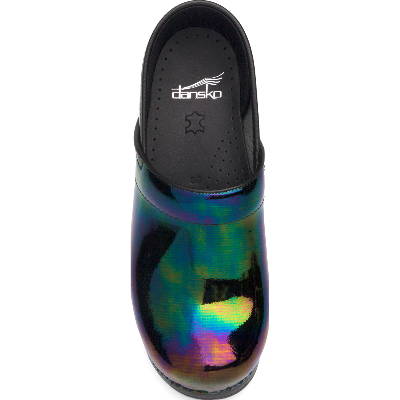 Dansko Professional Women's Petrol Patent Leather Clog - birdseye