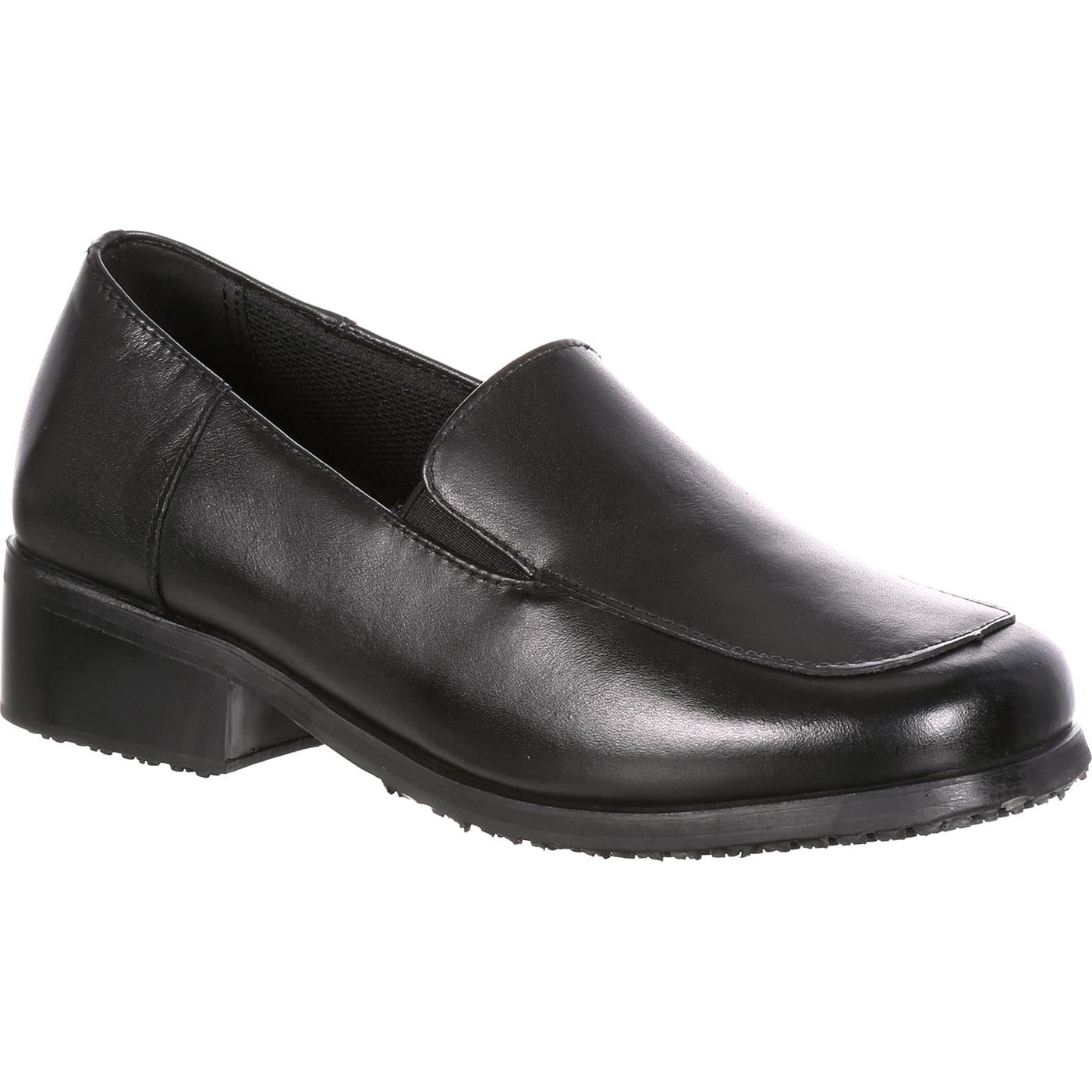 womens dress shoes slip resistant Women's Oxford Flat Shoes Wingtip Perforated Lace Up Low Heel Casual Work Office Dressy Business Shoes Black US 6 You can dress up your outfit with black pumps and still walk with confidence SlipGrips Womens Slip-Resistant Work Shoe,