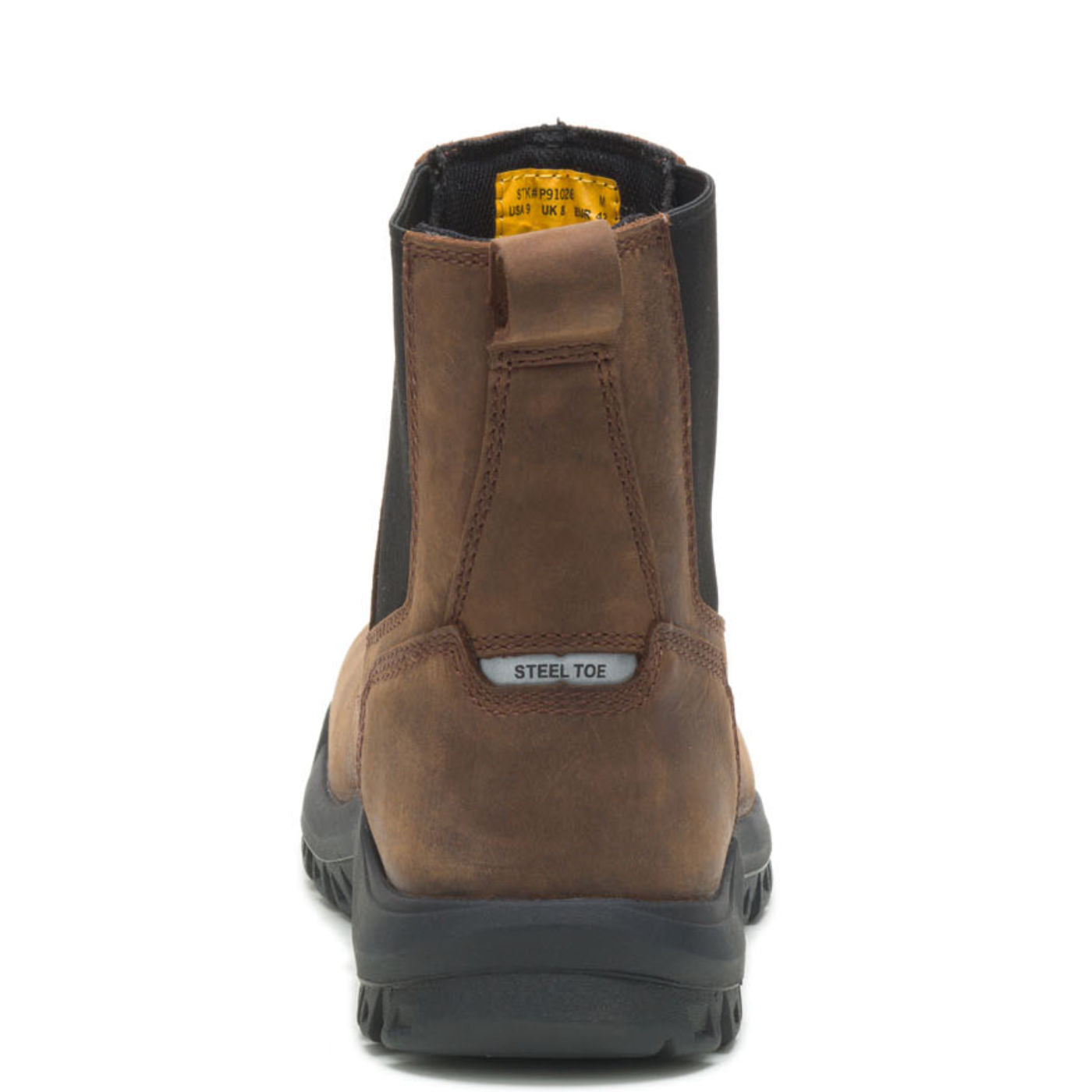 Cat Wheelbase Men's 6-inch Steel Toe Electrical Hazard Chelsea Pull-on Work Boot - back