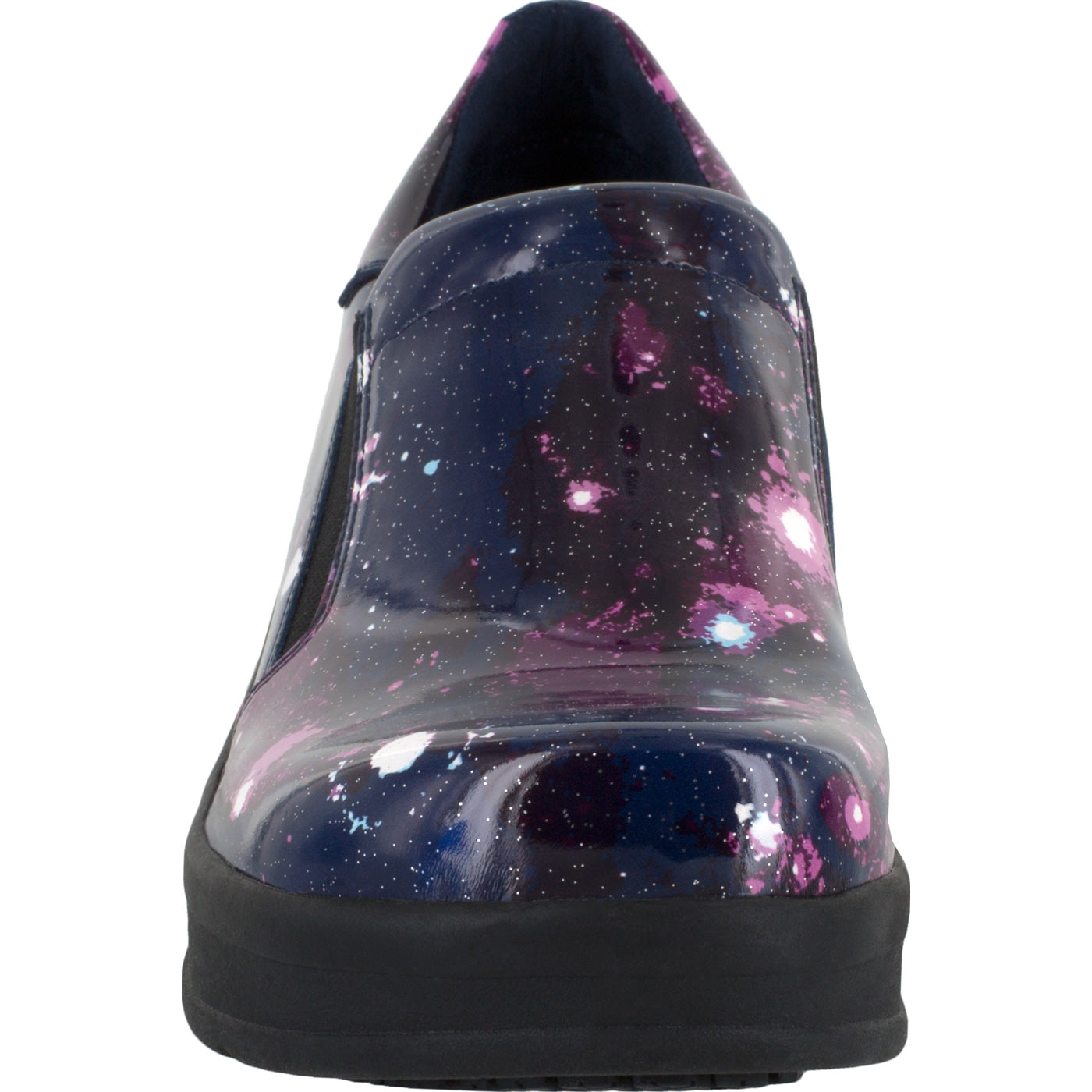 Easy WORKS by Easy Street Appreciate Purple Celestial Women's Slip-Resistant Patent Slip-on Shoe - front