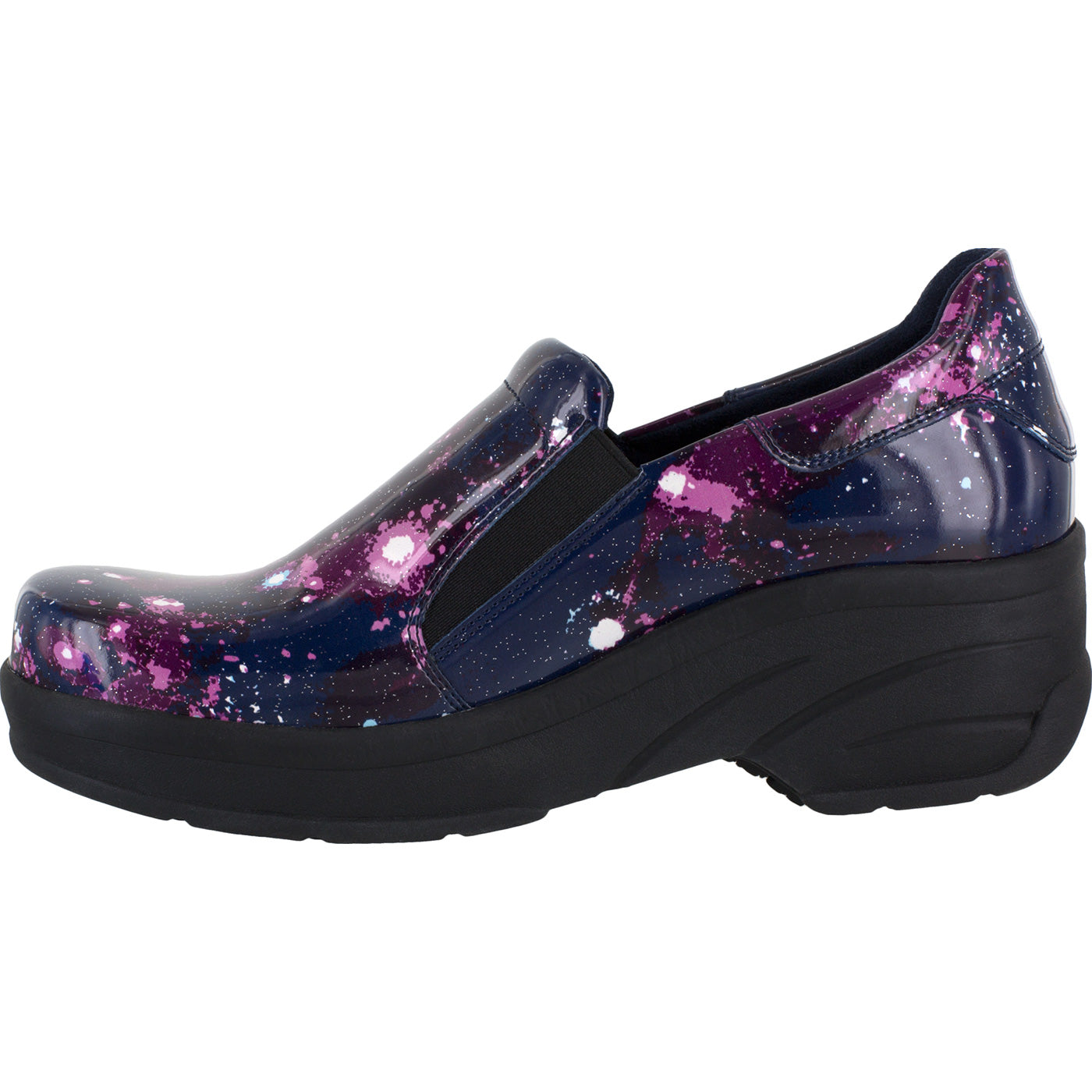 Easy WORKS by Easy Street Appreciate Purple Celestial Women's Slip-Resistant Patent Slip-on Shoe - profile