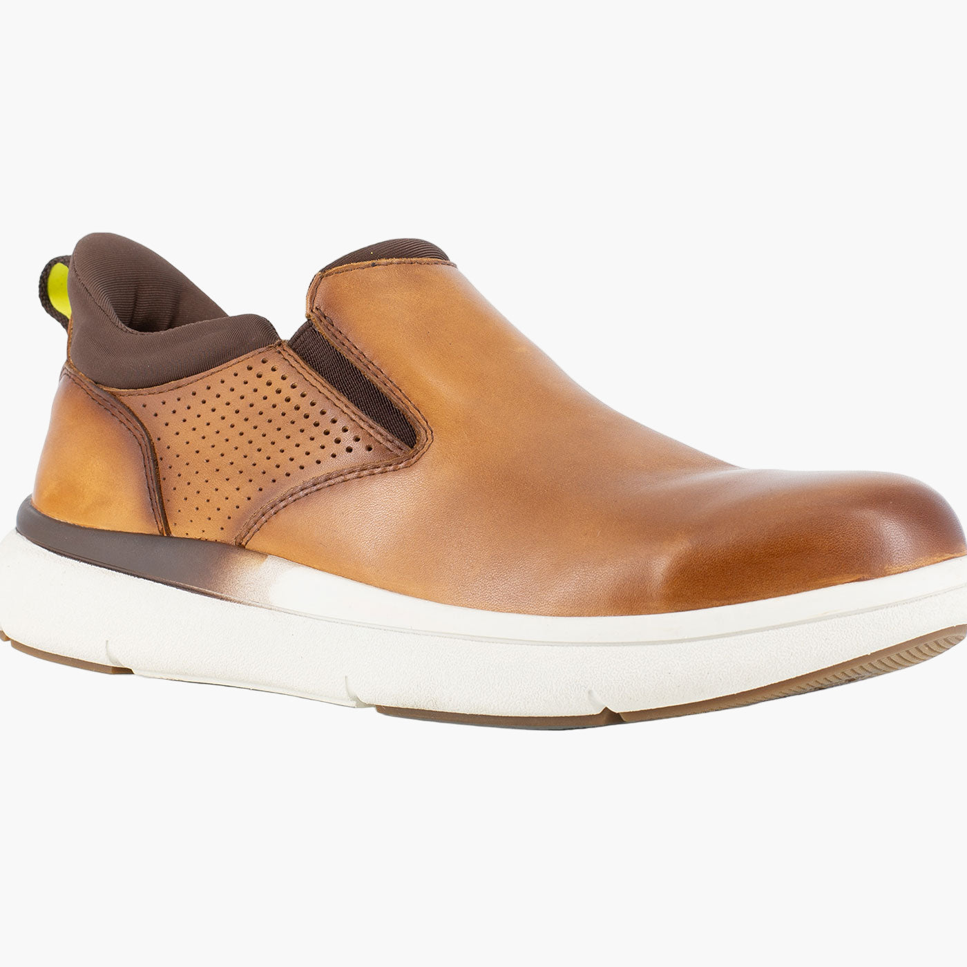 Florsheim FS2784 Men's Cognac Composite Toe Fleet Work Elastic Work Sneaker Florsheim FS2784 Men's Cognac Composite Toe Fleet Work Elastic Work Sneaker