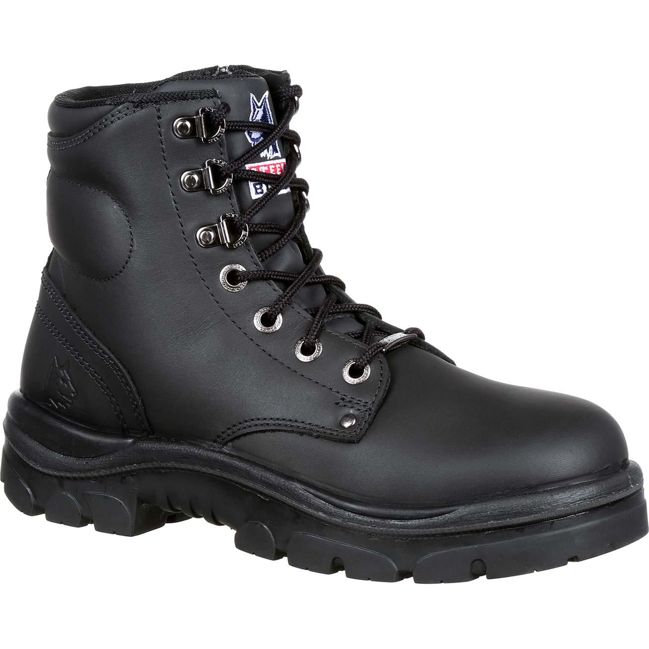 Steel Blue Men\'s Black Lace-Up zipper Work Boots with Padded Collar Amazon.com | Steel Blue Men main image 4