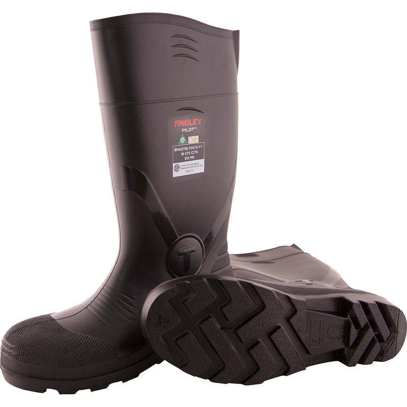 Tingley Pilot Unisex 15 inch PVC Steel Toe CSA-Approved Puncture Resistant Black Knee Boot - main
