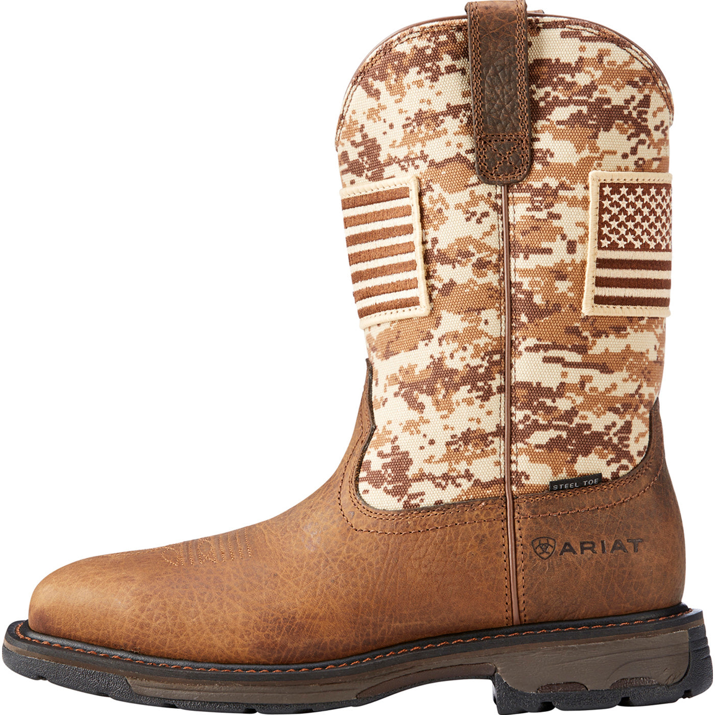 Ariat WorkHog Patriot Men's 11 inch Steel Toe Electrical Hazard Western Work Boot - profile