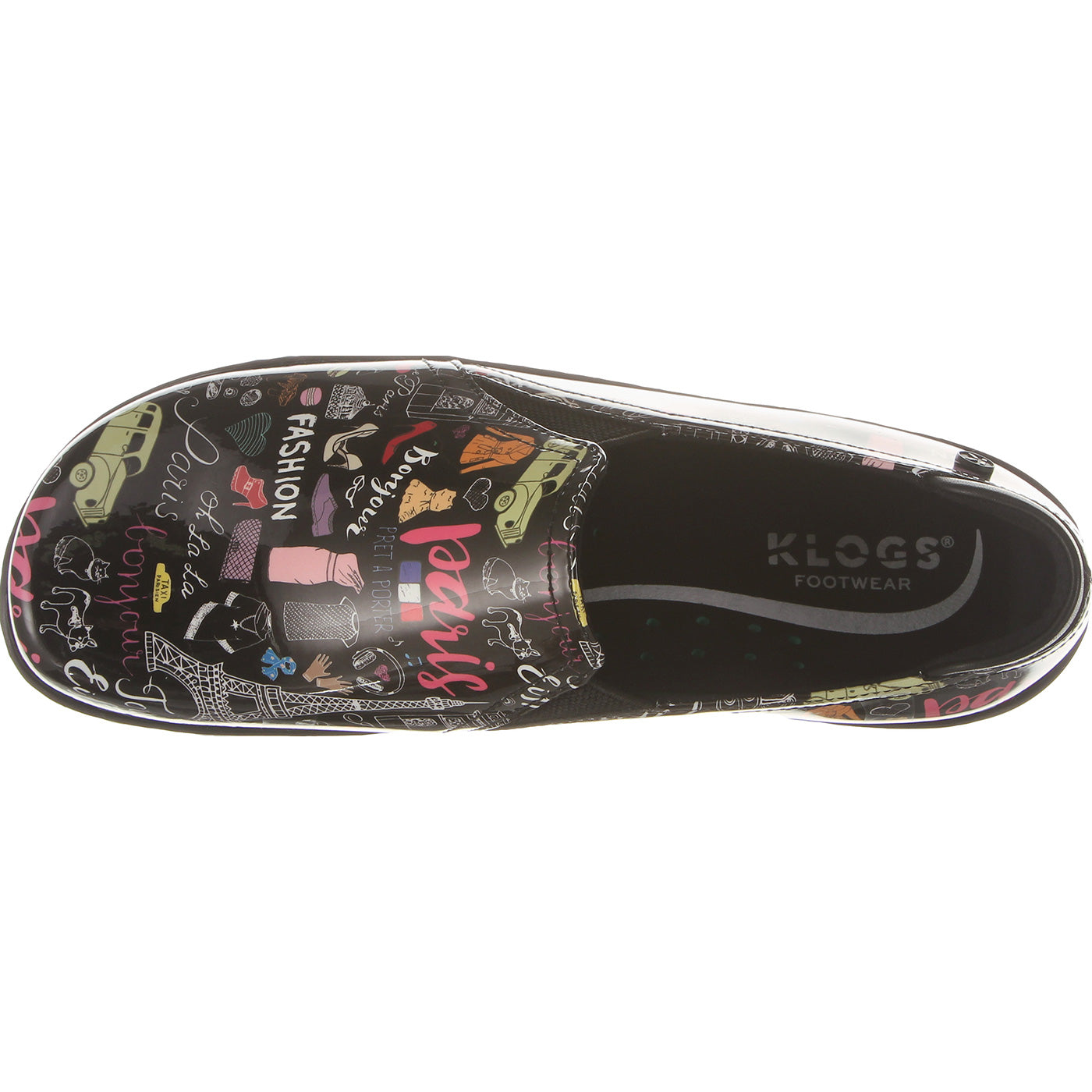 Klogs Moxy Paris Patent Women's Slip-On Work Clogs - birdseye