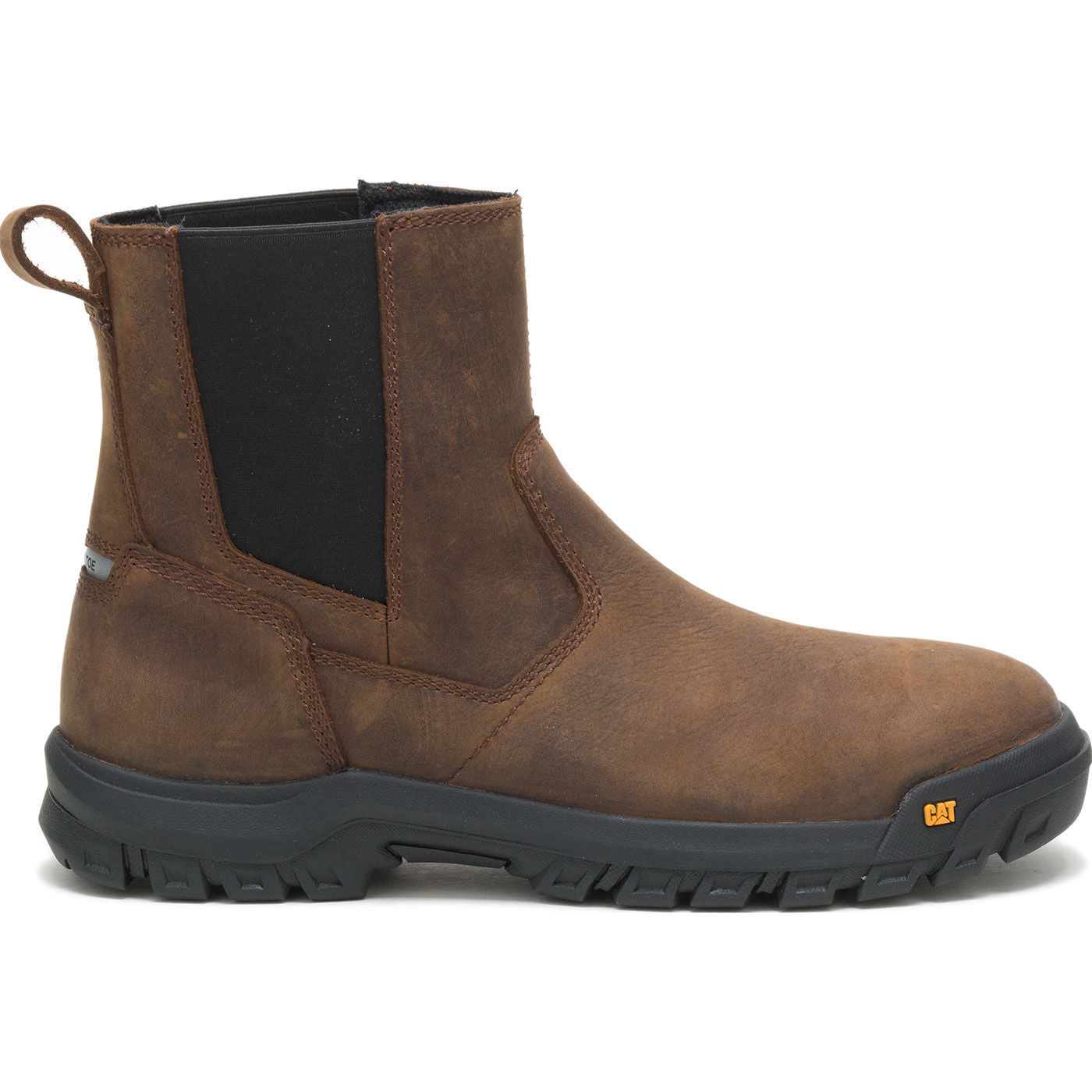 Cat Wheelbase Men's 6-inch Steel Toe Electrical Hazard Chelsea Pull-on Work Boot - profile