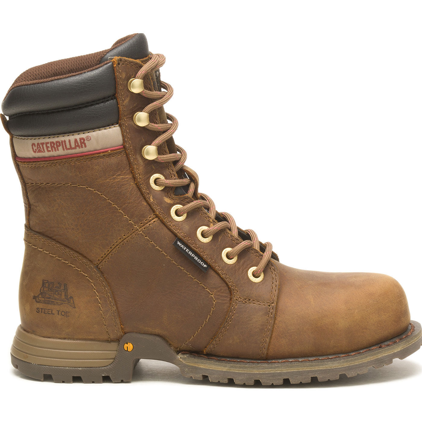 Cat Echo Women's 8-inch Steel Toe Electrical Hazard Waterproof Leather Work Boot - profile