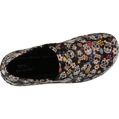 Spring Step Ferrara Small Sugar Skull Women's Slip-Resistant Slip-On Work Shoe