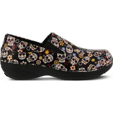 Spring Step Ferrara Small Sugar Skull Women's Slip-Resistant Slip-On Work Shoe