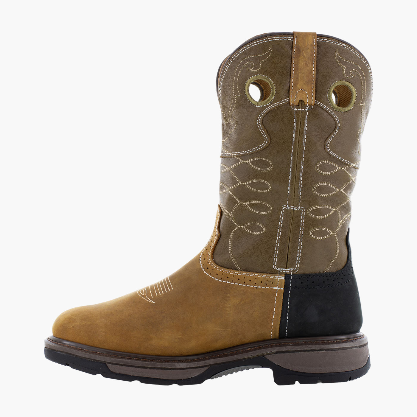 Frye Supply Safety-Crafted Men's 10-inch Internal Metatarsal Steel Toe Waterproof Western Work Boot
