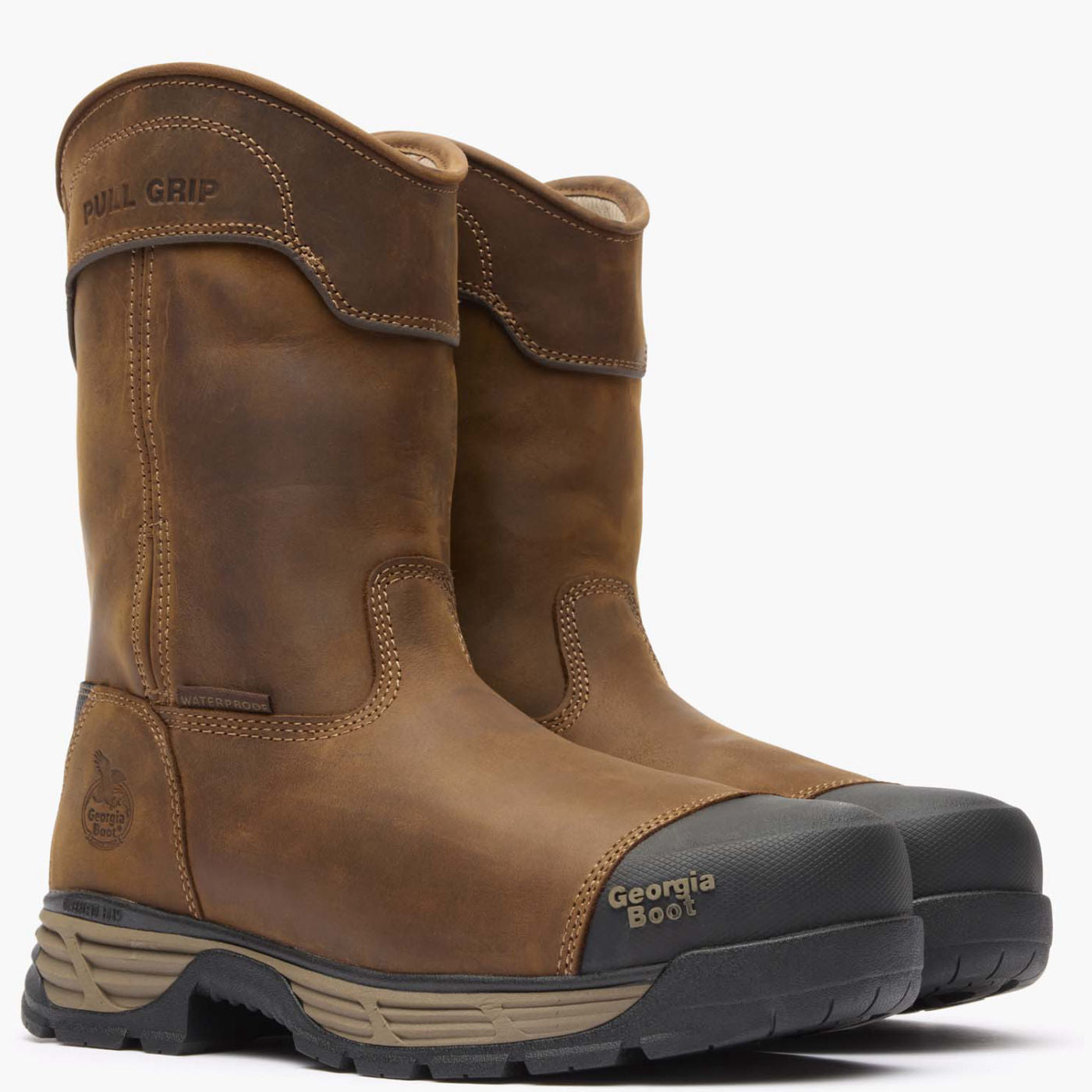Georgia Boot Durablend Edge 10" Waterproof Alloy Toe Pull On Work Boot