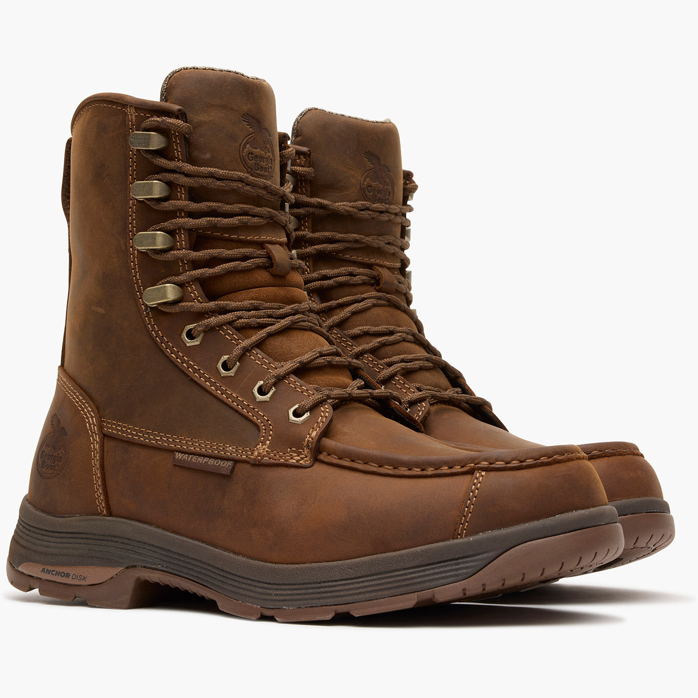 Georgia Boot Athens SuperLyte 8" Waterproof Side-Zip Moc Toe Work Boot