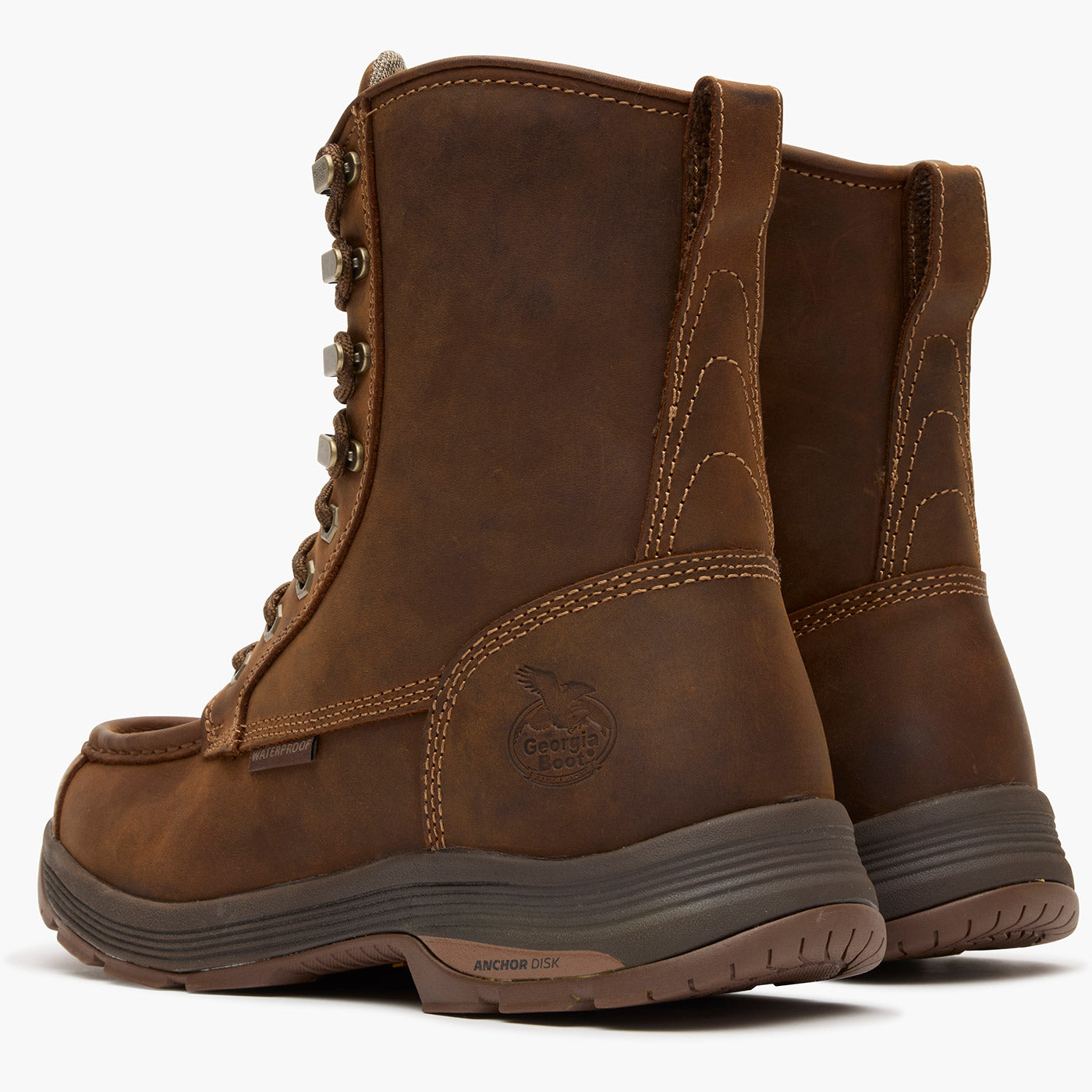 Georgia Boot Athens SuperLyte 8" Waterproof Side-Zip Moc Toe Work Boot