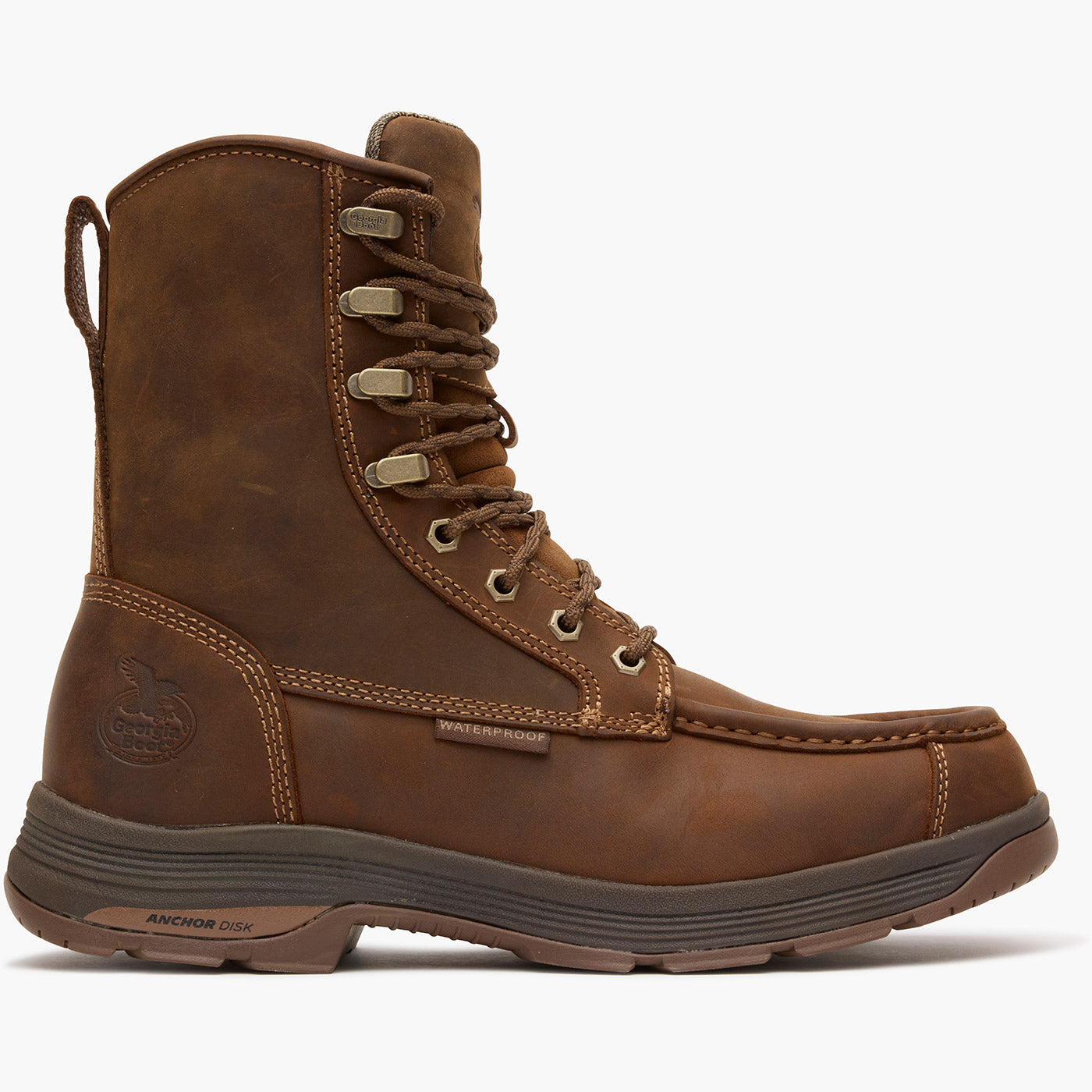 Georgia Boot Athens SuperLyte 8" Waterproof Side-Zip Moc Toe Work Boot