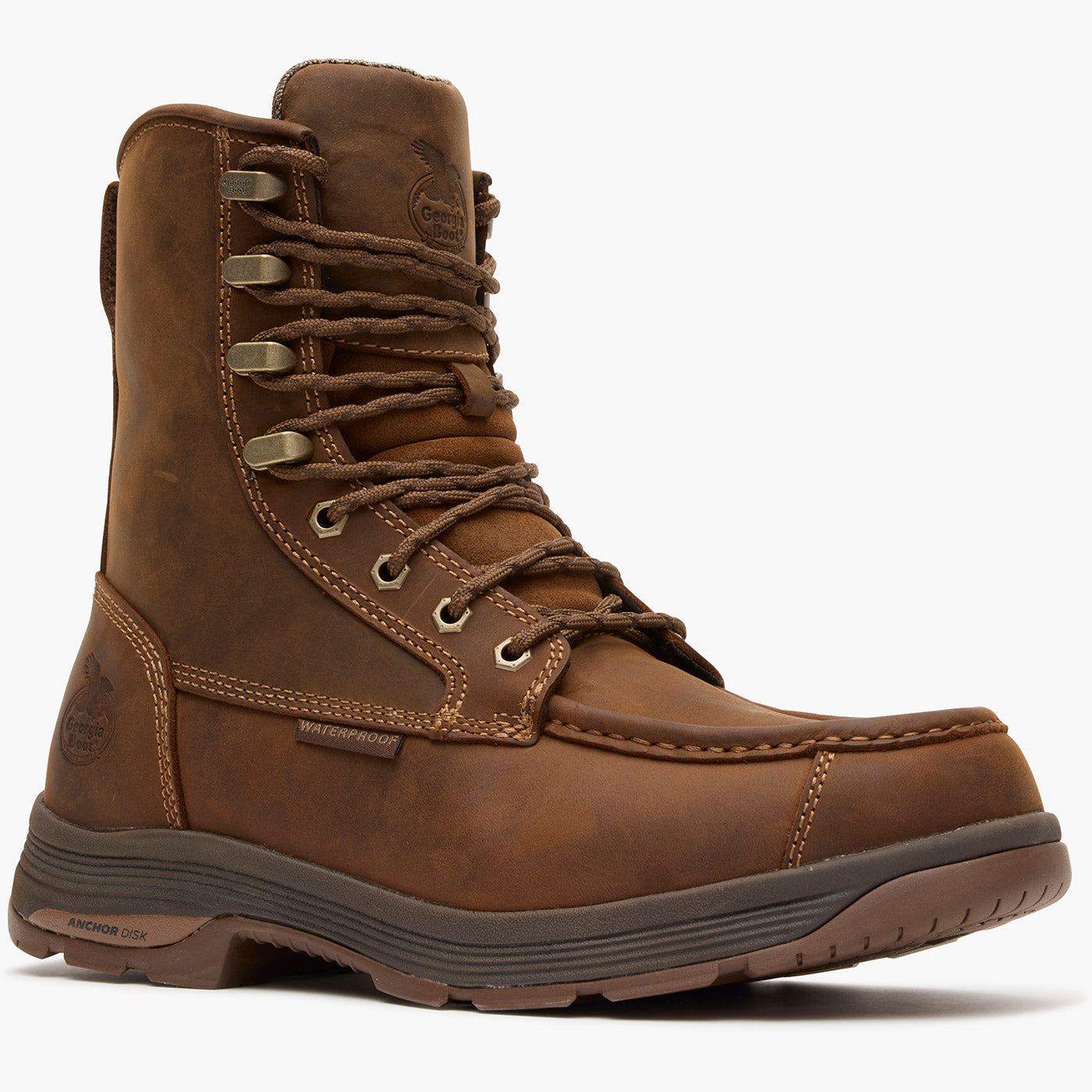 Georgia Boot Athens SuperLyte 8" Waterproof Side-Zip Moc Toe Work Boot