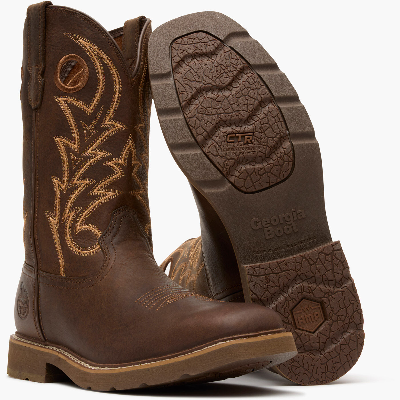 Georgia Boot Core 37 11" Steel Toe Western Pull-On Work Boot