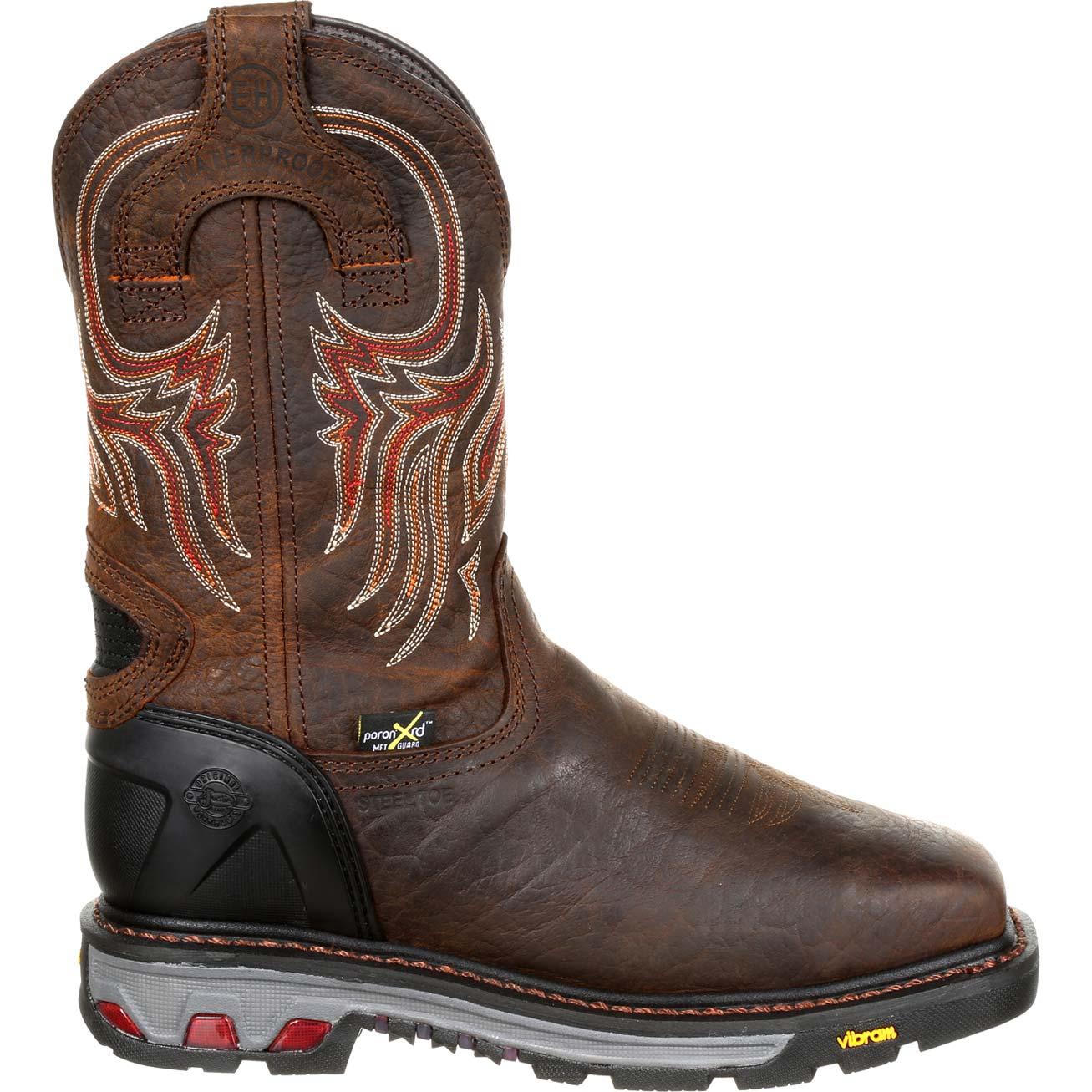 Justin Original Workboots Commander-X5 Driscoll Steel Toe Internal Met Guard Waterproof Western Work Boot - profile