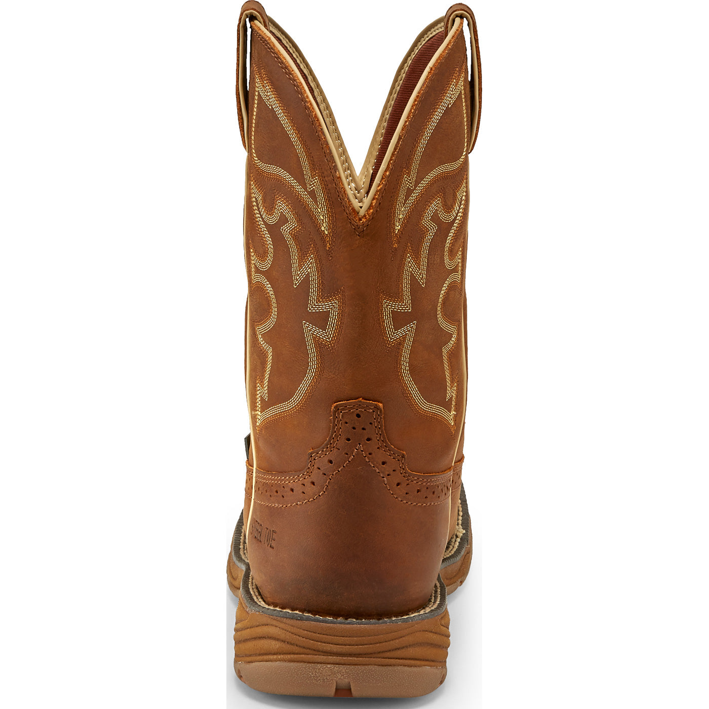 Justin Work Stampede Rush Men's Steel Toe Electrical Hazard Waterproof Pull-on Western Work Boot - back