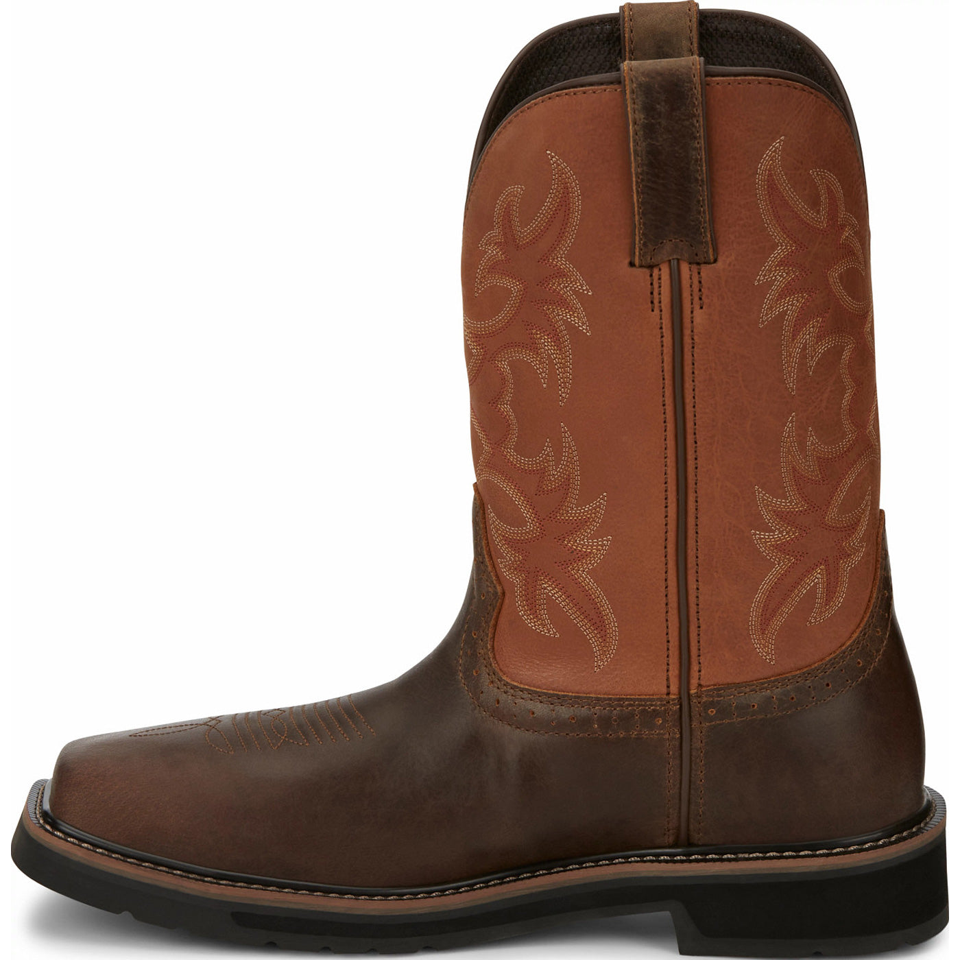Justin Work Actuator Men's Composite Toe Static-Dissipative Western Pull-On Work Boot - profile