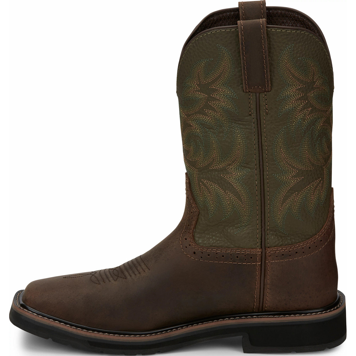 Justin Work Men's Steel Toe Electrical Hazard Pull-On Western Work Boot - profile