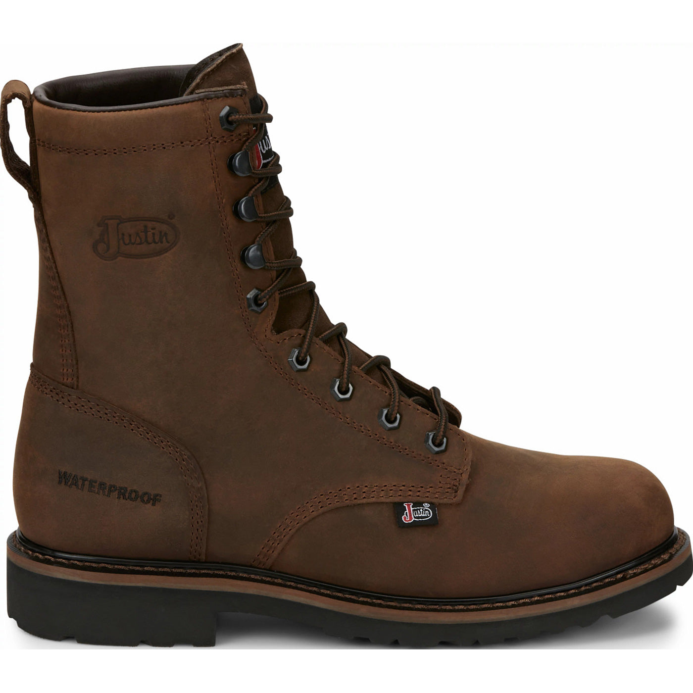 Justin Work Men's Steel Toe Waterproof Lace-Up Work Boot - profile