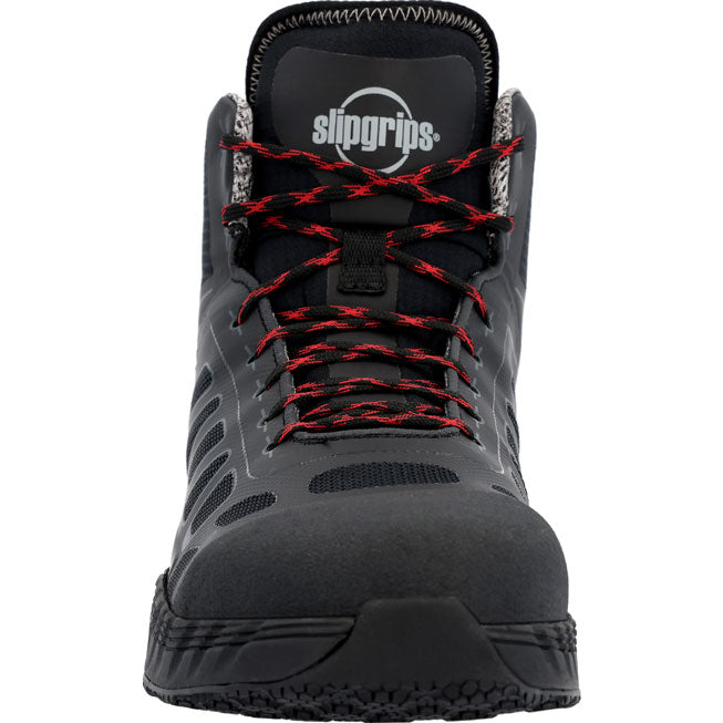 SlipGrips Men's Alloy Toe Electrical Hazard Puncture-Resisting Waterproof Hi-Top Athletic Work Shoe - front