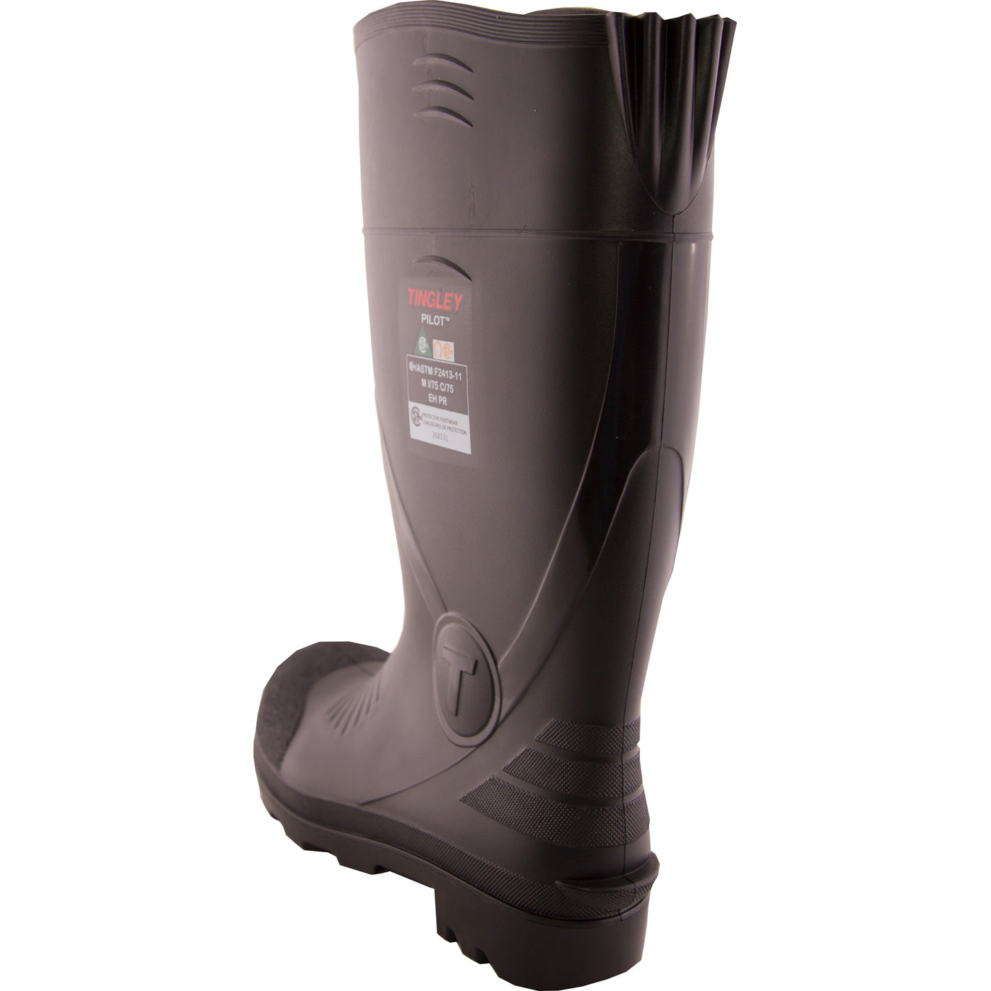 Tingley Pilot Unisex 15 inch PVC Steel Toe CSA-Approved Puncture Resistant Black Knee Boot - back