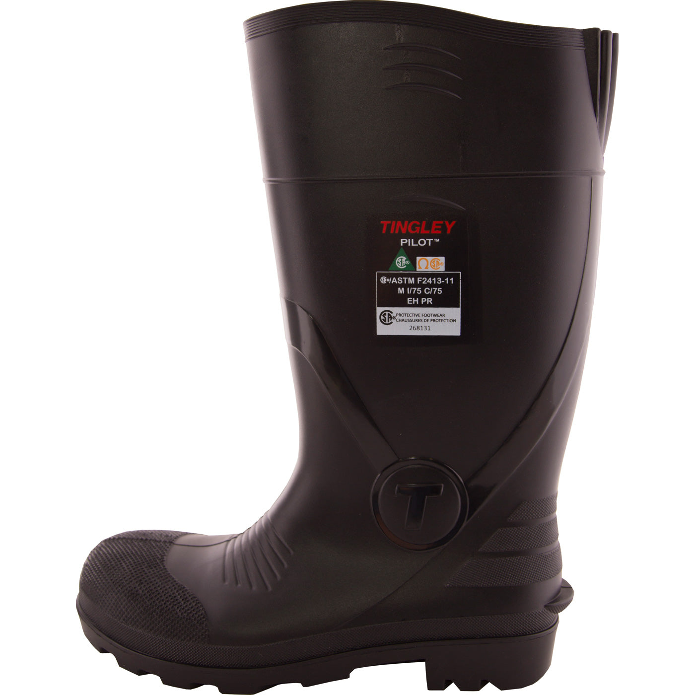 Tingley Pilot Unisex 15 inch PVC Steel Toe CSA-Approved Puncture Resistant Black Knee Boot - profile