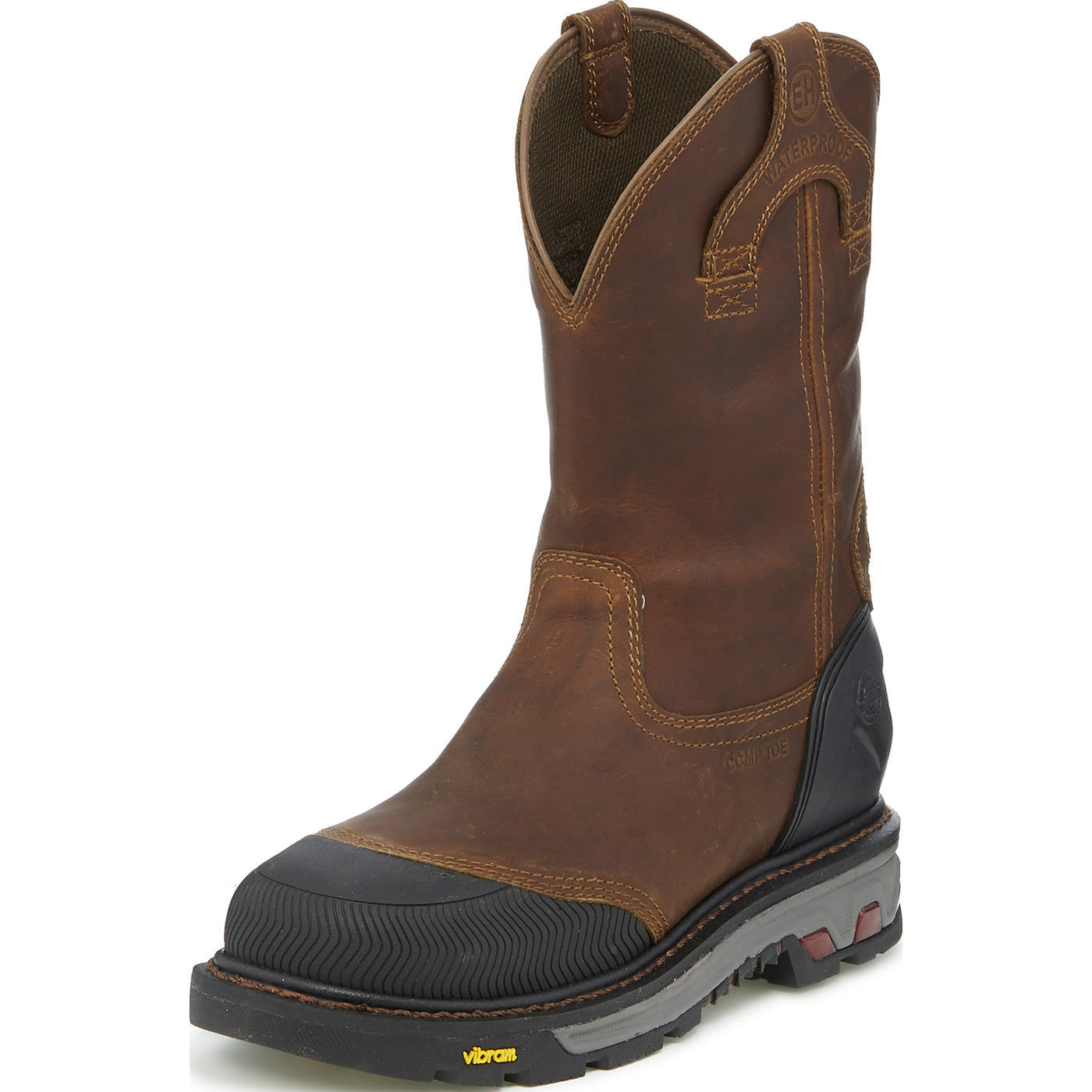 Justin Original Workboots Warhawk Men's 11 inch Composite Toe Electrical Hazard Waterproof Pull-on Work Boot - profile