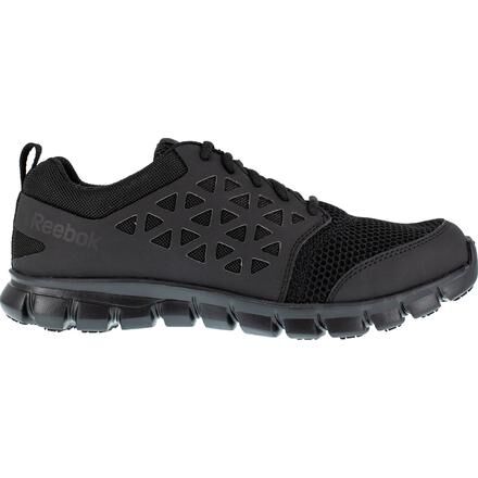 black athletic work shoes
