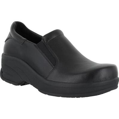 Easy WORKS by Easy Street Appreciate Women's Slip-Resistant Leather Slip-on Work  Shoe, E200131